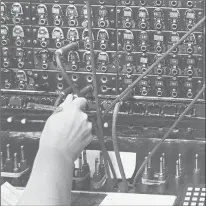  ?? COURANT FILE PHOTO ?? The first telephone exchange opened in New Haven on Jan. 28, 1878. George Coy invented the switchboar­d that connected 21 customers.