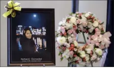  ?? CHRIS CARLSON — THE ASSOCIATED PRESS FILE ?? A picture is displayed during a memorial service for California State Long Beach student Nohemi Gonzalez, who was killed by Islamic State gunmen in Paris, Sunday, Nov. 15, 2015, in Long Beach, Calif.