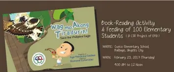  ??  ?? Book-Reading Activity & Feeding of 100 Elementary Students