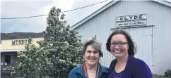  ?? PHOTO: PAM JONES ?? Looking back and forward . . . Clyde Museum chairwoman Clair Higginson (left) and Central Otago District Council Vincent and Teviot Valley property and facilities officer Christina Martin.