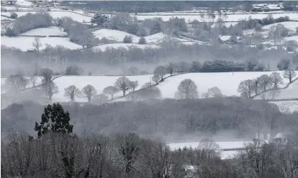  ?? Photograph: Joe Giddens/PA ?? ‘Silent, and soft, and slow / Descends the snow.’