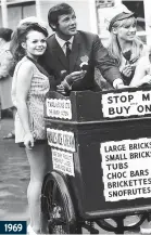  ??  ?? 1969 Future James Bond star Roger Moore had a licence to chill as he judged the Miss Variety Club Of Great Britain contest at Battersea Park in London.