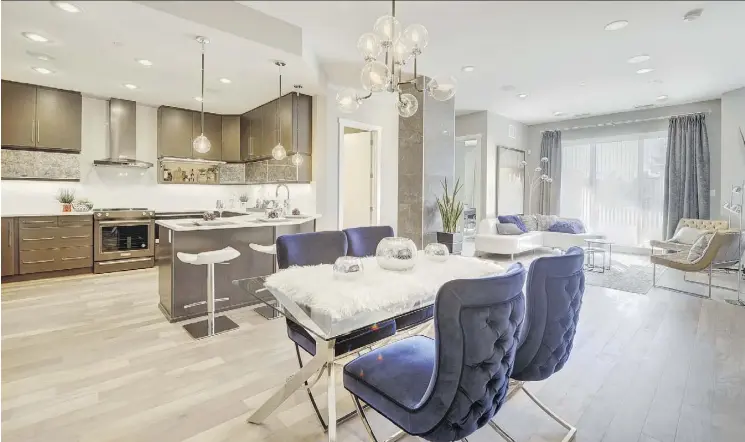  ??  ?? Each of Allure’s 47 suites includes eight-foot-tall doorways and 10-foot ceilings, each unit has the feel of a private detached home.