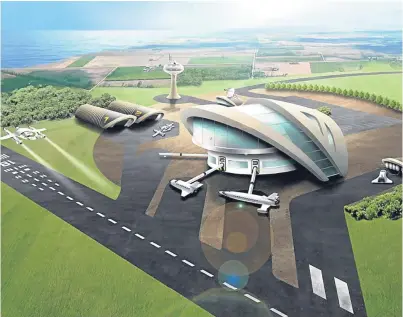  ??  ?? An artist’s impression of how the Leuchars spaceport might have looked.