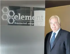  ?? PETER J. THOMPSON / NATIONAL POST FILES ?? ECN Capital, formerly part of Element Financial and led by CEO Steve Hudson, got a positive market response to the sale of its U. S. equipment financ business.