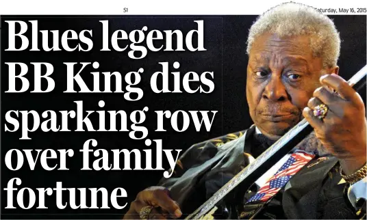  ??  ?? Trouper: BB King continued to appear on stage regularly until last year