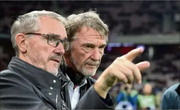  ?? (Photo Sebastien Botella) ?? Bob et Jim Ratcliffe sont à l’Allianz Riviera lors de Nice-PSG.