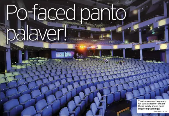  ?? GRAHAME LARTER ?? Theatres are getting ready for panto season – but do these family shows need triggering warnings?