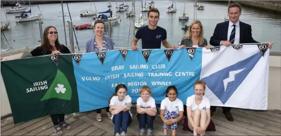  ??  ?? Back row: Fiona Cassidy, junior organiser; Ann-Marie Grace, Jack Hannon, senior instructor; Leonie Khan, Commodore Declan Lavelle. Front: Croía Treanor, Thomas Bampton, Maya Khan and Lucy Bampton.