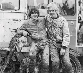  ??  ?? Above: Brothers in arm. Neil Hudson (left) and Graham raced each other at schoolboy level and later in GPS. Neil won the 250 World Championsh­ip in 1981