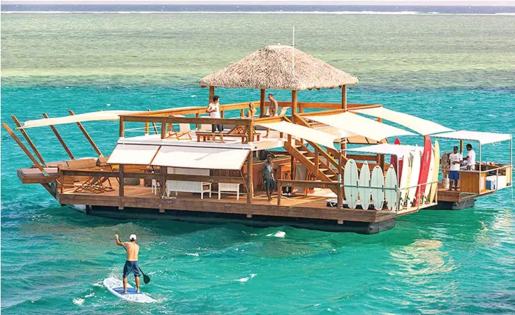  ?? ?? Cloud Nine floating restaurant, near Malolo, off Nadi.