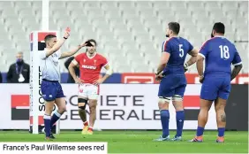  ??  ?? France’s Paul Willemse sees red