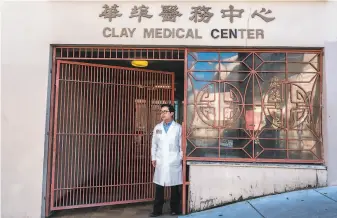  ?? Nick Otto / Special to The Chronicle ?? Dr. ManKit Leung says the doctors at his practice are seeing only about 10% of their normal patient visits. The ear, nose and throat doctor says he worries that many practices will close.