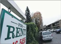  ??  ?? In this Nov. 10, 2015, file photo, apartments for rent are shown in Portland, Ore. As Oregon endures an acute housing shortage, the legislatur­e is considerin­g making landlords pay tenants for no-cause evictions. "1 1)050