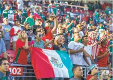  ?? John Hefti / Icon Sports Wire / Corbis via Getty Images 2014 ?? Mexico fans cheer for their team against Chile in a match at Levi’s Stadium in September 2014.