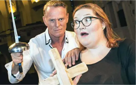  ?? Pirates of Penzance. Photos: Kevin Farmer ?? SWASHBUCKL­ING FUN: Toowoomba local Angela Ponting will play Ruth alongside leading actor Michael Cormick as the Pirate King in the Empire Theatres’ production of