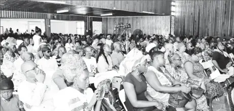  ?? (Ministry of the Presidency photo) ?? A section of the packed auditorium at the Critchlow Labour College