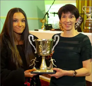  ??  ?? Aoife Lanigan, St. Joseph’s A.C. Juvenile of the year, with Margaret Dillon of Kilkenny Athletics.