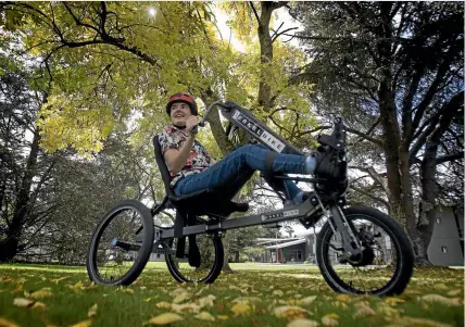  ?? PHOTO: WARWICK SMITH/STUFF ?? Massey University student Bethany Wilson has a neurologic­al condition that limits her mobility, but she may improve her health and get around under her own steam if she can buy a specially adapted bike.