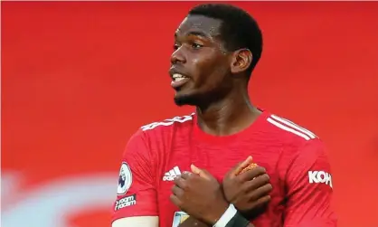  ??  ?? Manchester United’s Paul Pogba said: ‘Every footballer would love to play for Real Madrid and would dream about that.’ Photograph: Alex Livesey/EPA