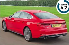  ??  ?? score 4.2 RUNNING COSTS Residual values for both cars are decent, although the Audi has the measure of the VW. The A5 is predicted to retain 48 per cent of its value after three years; the Arteon is set to hold on to 40.8 per cent.
ECONOMY The A5 was...