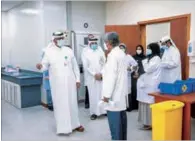  ??  ?? HMC’s System Wide Incident Command Center Committee Chair Dr Saad Al Kaabi visits the new centre and its staff on Thursday.