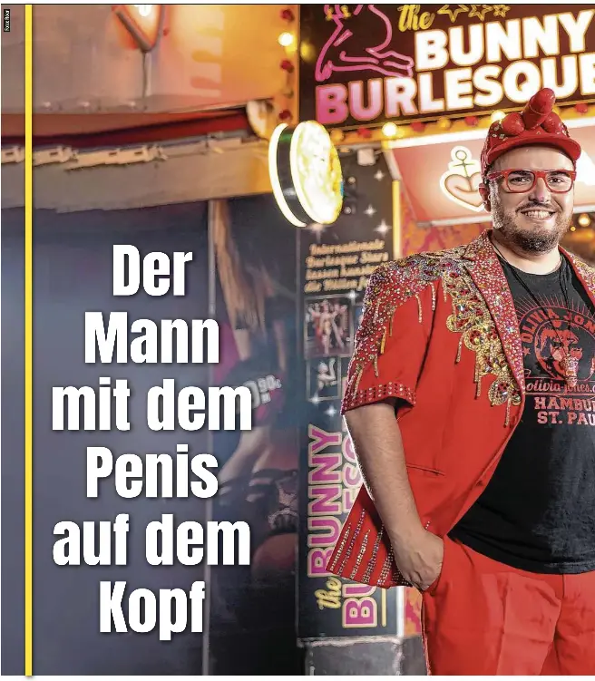 Der Mann mit dem Penis auf dem Kopf