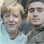  ?? GETTY IMAGES FILES ?? German Chancellor Angela Merkel poses with Anas Modamani, who is suing Facebook over the misuse of the photo.