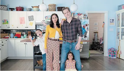  ?? COURTESY OF CTV ?? Cameras are rolling in Hamilton for the third season of CTV’s hit comedy “Children Ruin Everything.” It stars mom Astrid (Meaghan Rath), dad James (Aaron Abrams), son Felix (Logan Nicholson) and daughter Viv (Mikayla SwamiNatha­n).