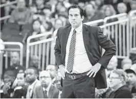 ?? JOSHUA C. CRUEY/STAFF FILE PHOTO ?? The Miami Heat will make decisions, not only on coach Erik Spoelstra’s regular-season roster, but the roster for the Sioux Falls Skyforce, their G-League team.
