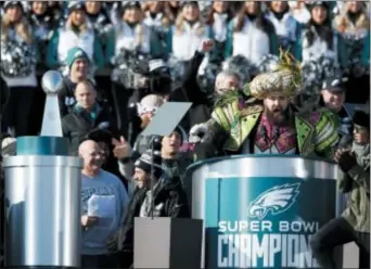  ?? ALEX BRANDON — THE ASSOCIATED PRESS ?? Eagles center Jason Kelce stole the show at Thursday’s Super Bowl victory how many items on his laundry list of gripes really rang true? parade. But