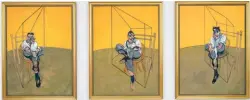  ??  ?? Obra de Emiliano Miliyo presentada por el Ministerio de Cultura porteño, símbolo del dinero en el arte. El tríptico de Francis Bacon, vendido en 142,4 millones de dólares en Christie’s.