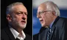  ??  ?? Looming large … Jeremy Corbyn and Bernie Sanders. Composite: Rex/PA