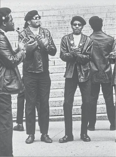  ??  ?? Panthers protesting at a New York court in 1969 are detailed in Stuart Cosgrove’s book jacket