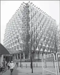  ?? AP/ALASTAIR GRANT ?? The exterior of the new United States Embassy building is seen last month in London. President Donald Trump was to take part in the building’s opening before he canceled the trip.