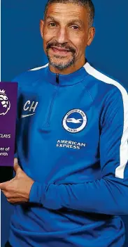  ??  ?? Proud: Hughton with his award