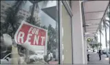  ?? LYNNE SLADKY ?? FILE - In this July 13, 2020file photo, a For Rent sign hangs on a closed shop during the coronaviru­s pandemic in Miami Beach, Fla.