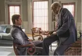  ?? LIONSGATE ?? Gerard Butler, left, and Morgan Freeman in “Angel Has Fallen,” part of the “Has Fallen” trilogy of films.