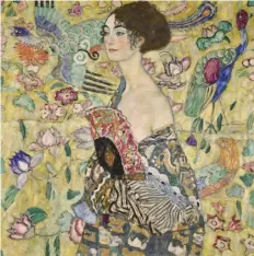  ?? ?? Gustav Klimt’s circa-1917 painting “Lady with Fan”