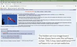  ??  ?? The hidden service image board 8chan shown here uses the software vichan. TAILS may need additional software to run certain websites.