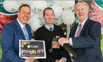  ??  ?? Philip Murray, Retail Operations Executive for Gala Retail, Michael Kelly, Candy’s Gala, David Murphy, H Murphy’s Wholesaler­s.