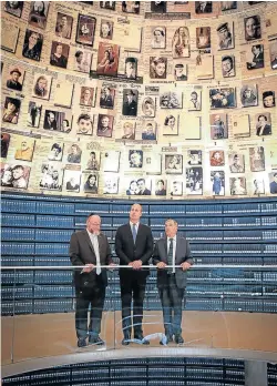  ?? Picture: REUTERS ?? HALL OF NAMES: Prince William and Britain’s Chief Rabbi Ephraim Mirvis in the Yad Vashem Holocaust History Museum in Jerusalem with museum chair, Avner Shalev