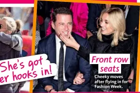  ??  ?? Front row seats Cheeky moves after flying in for Fashion Week.