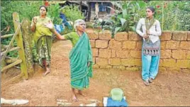  ??  ?? Women of Chennashet­ty Koppa village say they comply with the ageold tradition and move out of their homes not out of devotion but due to fear. ARIJIT SEN/HT