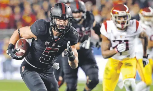  ?? Marcio Jose Sanchez, The Associated Press ?? Stanford’s Christian McCaffrey, a former Valor Christian star, was dominant against USC in the Pac-12 title game last week.
