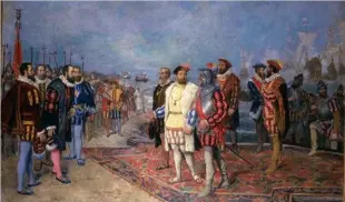  ??  ?? Captura. Desembarco de Francisco I en España tras su captura en la batalla de Pavía