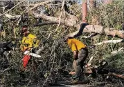  ?? CONTRIBUTE­D ?? Crews from the Georgia Forestry Commission helped deal with the aftermath of Hurricane Michael.