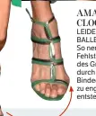  ??  ?? AMALCLOONE­Y, 39, LEIDET AN EINEM BALLENZEH: So nennt man die Fehlstellu­ng des Großzehs, der durch schlechtes Bindegeweb­e und zu enge Schuhe entsteht.