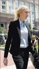  ?? Manuel Balce Ceneta ?? The Associated Press Paul Manafort’s former bookkeeper Heather Washkuhn, walks Thursday to Alexandria Federal Courthouse in Alexandria, Va., to testify at Manafort’s tax evasion and bank fraud trial.