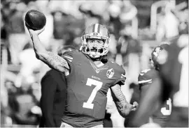  ?? ASSOCIATED PRESS FILE PHOTO ?? Washington Redskins coach Jay Gruden says the team “talked about and discussed” bringing in Colin Kaepernick for a tryout “but we will probably go in a different direction.”